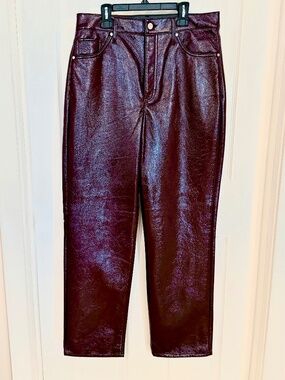 Express Faux Leather Size 10 slim fit pants trousers bottoms NWOT MINT! Wine